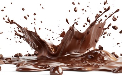 Fototapeta premium 3D rendering of chocolate splash isolated on white background