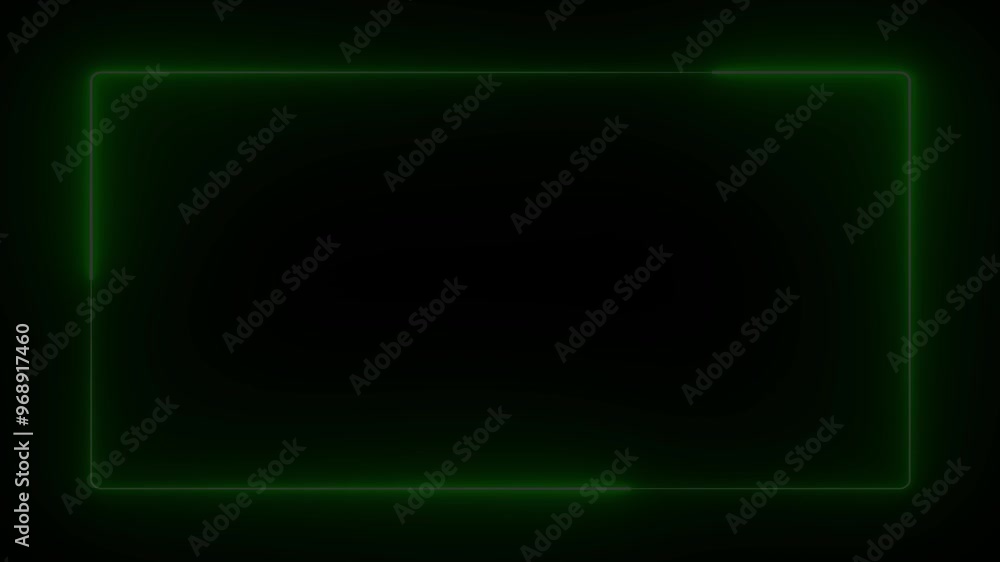 Poster neon glowing line square or rectangle frame animation.