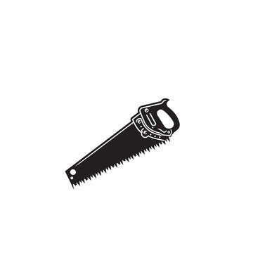 recommend clip art: Hand saw silhouette. Hand saw logo, icon vector design black and white.