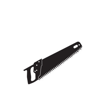recommend clip art: Hand saw silhouette. Hand saw logo, icon vector design black and white.