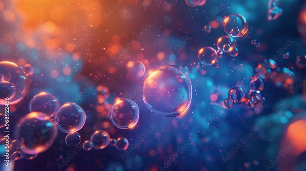 Aufkleber a colorful, abstract image of many small bubbles floating in the air