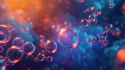 Naklejka premium A colorful, abstract image of many small bubbles floating in the air