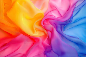 Obraz premium Colorful background of flowing fabric. Smooth and soft.