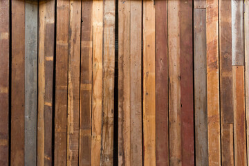 Rustic Wooden Slats Background, Old long natural Wood lined up Texture Wall Panel.