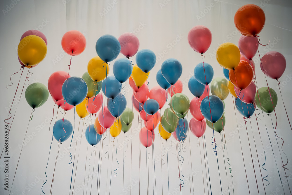 Wall mural colorful balloons