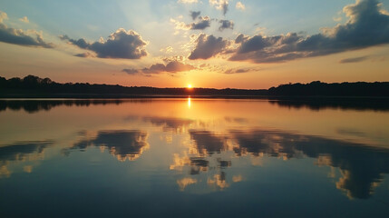Naklejka premium lake in the forest