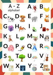 Alphabet - A to Z - Poster for Classroom Flashcards Prints