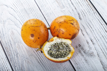 Sweet and juicy yellow maracuya fruit