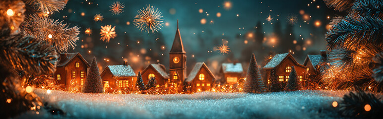 Background for new year ad with fireworks