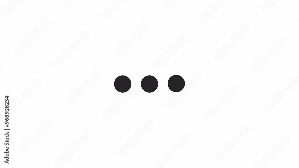 Poster falling down dots loading animation black and white. dropping down small circles animated element mo