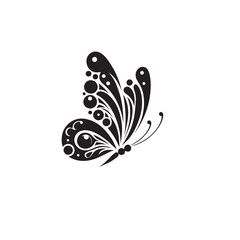 Butterfly silhouette. Butterfly logo vector design isolated on white background.