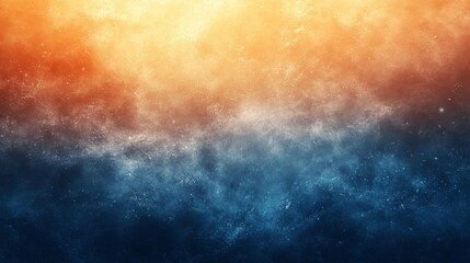 Abstract Cosmic Sky with Fiery Orange and Cool Blue Generative AI
