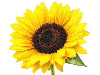 Fototapeta premium Single sunflower isolated on transparent background