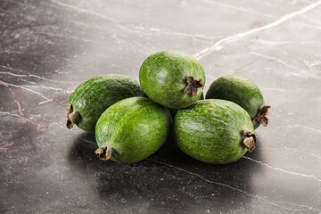 Fresh sweet juicy ripe feijoa