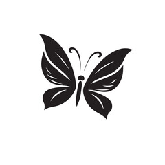Butterfly silhouette. Butterfly logo vector design isolated on white background.