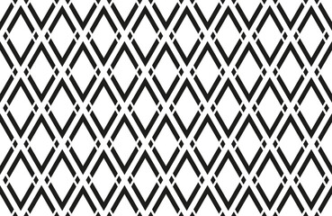 Seamless Geometric Diamonds Pattern. Black and White Texture.