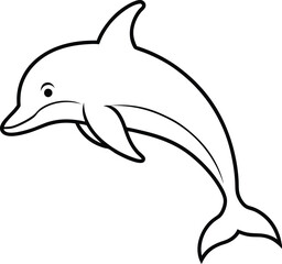 My First Dolphin Vector Line Art Coloring Fun for Kids
