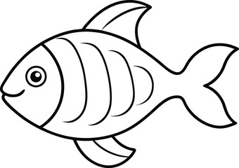 Color the Ocean with Curved Line Fish
