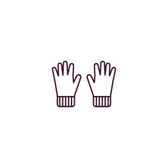 pair of gloves outline icon. Linear vector from fashion concept. Thin line pair of gloves icon isolated on white background