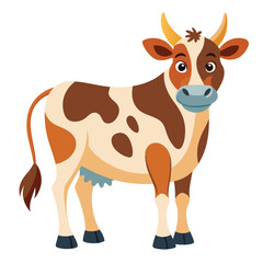 Print Cow Clipart Vector Illustration of Cattle in Various Poses for Farm or Agricultural Design Projects