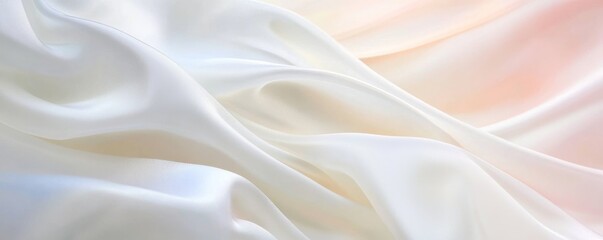 Fototapeta premium White silk fabric with soft folds