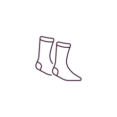 warm sock outline icon. Linear vector from fashion concept. Thin line warm sock icon isolated on white background