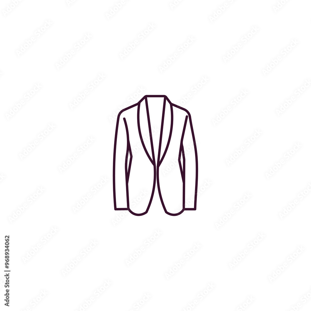 Poster tux outline icon. Linear vector from fashion concept. Thin line tux icon isolated on white background