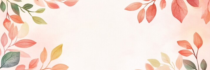 Obraz premium Beautiful autumn leaves border in warm tones of red, orange, and green.