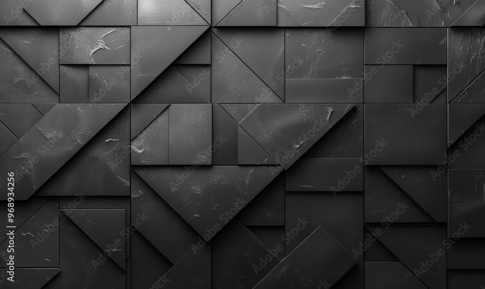 Poster tangram black game box pattern.