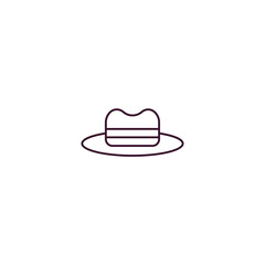 fedora outline icon. Linear vector from fashion concept. Thin line fedora icon isolated on white background