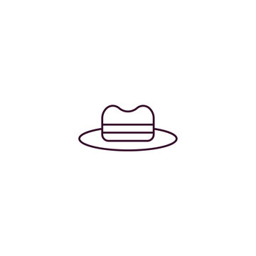 recommend clip art: fedora outline icon. Linear vector from fashion concept. Thin line fedora icon isolated on white background