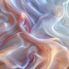 Obraz premium Elegant and soft satin fabric draping gracefully, showcasing subtle light reflections and smooth textures, ideal for backgrounds or fashion.