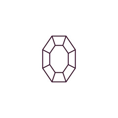 Obraz premium diamond outline outline icon. Linear vector from fashion concept. Thin line diamond outline icon isolated on white background