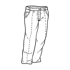 jeans pants outline vector illustration