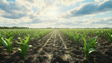 Fototapeta premium Land crop organic vegetation agriculture farming growth seedling
