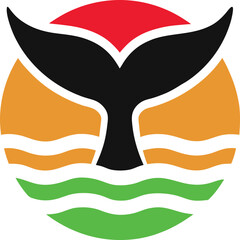 Fun Whale Vector Logo
