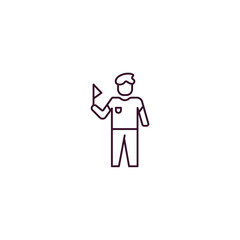 accomplished human outline icon. Linear vector from feelings concept. Thin line accomplished human icon isolated on white background