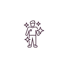 blessed human outline icon. Linear vector from feelings concept. Thin line blessed human icon isolated on white background