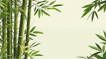 Fototapeta premium Tropical Bamboo Backdrop in Japanese Minimalist Style