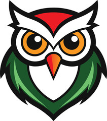 Wise Owl Mascot with Expressive Eyes Vector Art
