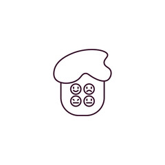 emotional human outline icon. Linear vector from feelings concept. Thin line emotional human icon isolated on white background