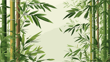 Tropical Bamboo Backdrop in Japanese Minimalist Style