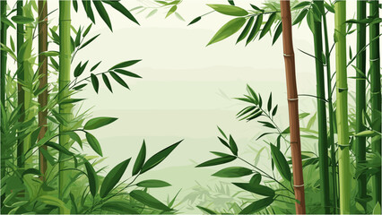 Naklejka premium Tropical Bamboo Backdrop in Japanese Minimalist Style