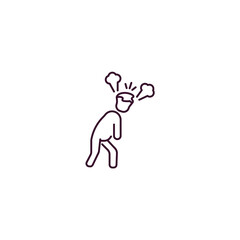pissed off human outline icon. Linear vector from feelings concept. Thin line pissed off human icon isolated on white background
