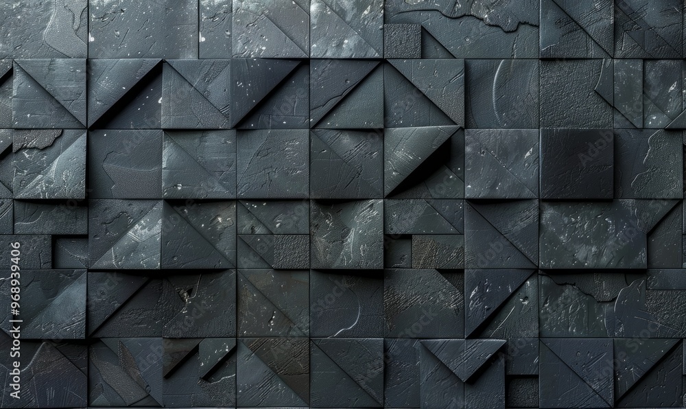 Poster tangram black game box pattern.