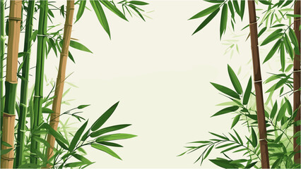 Fototapeta premium Tropical Bamboo Backdrop in Japanese Minimalist Style