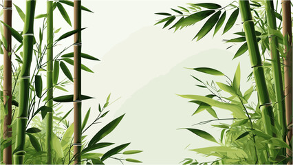 Elegant Bamboo Vector Leaf Background in Modern Asian Style