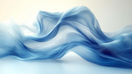 Obraz premium Elegant Blue Silk Fabric Flow – Generative AI