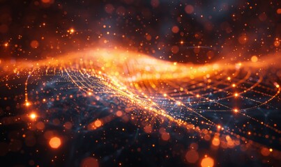 Fototapeta premium Abstract digital background. Can be used for technological processes, neural networks and AI, digital storages, sound and graphic forms, science, education