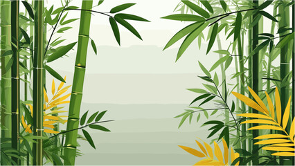 Elegant Bamboo Vector Leaf Background in Modern Asian Style